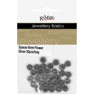 Jf Spacer 6Mm Flower Silver 30Pcs