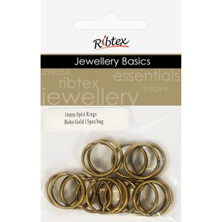 Split Rings 16mm Boho Gold 15Pcs