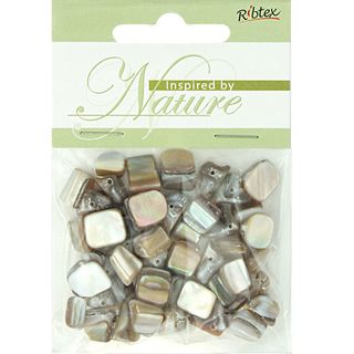 Bead Shell Cube Small Natural 48Pcs