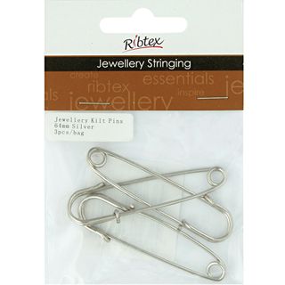 Kilt Pins 64mm Silver 3Pcs