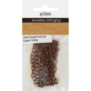 Chain Straight Oval Link 6x3mm Copper 1m
