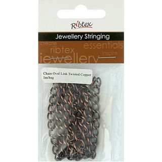 JF CHAIN TWISTED OVAL LK 9X6MM COPPER 1M