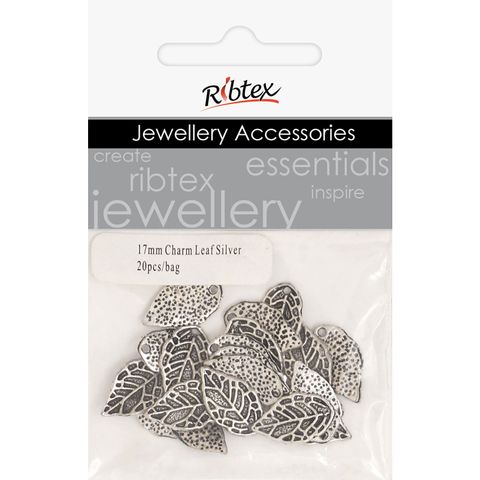 Charm - Leaf 17mm Silver 20Pcs