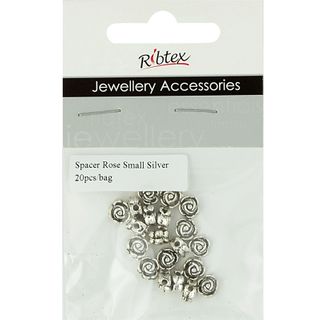 Jf Spacer 7Mm Rose Silver 20Pcs