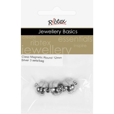 Jf Clasp Magnetic Round 12Mm Slv 3 Sets
