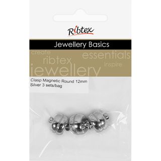 Jf Clasp Magnetic Round 12Mm Slv 3 Sets
