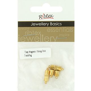 Jf Clasp Magnetic Oblong 15Mm Gold 3Sets