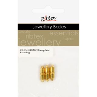Jf Clasp Magnetic Oblong 15Mm Gold 3Sets