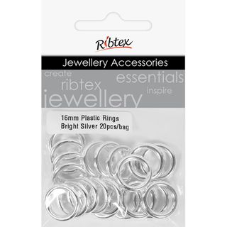 Jf Feature Plastic Rings 16Mm B-Slv 20Pc