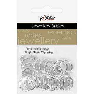 Jf Feature Plastic Rings 16Mm B-Slv 20Pc