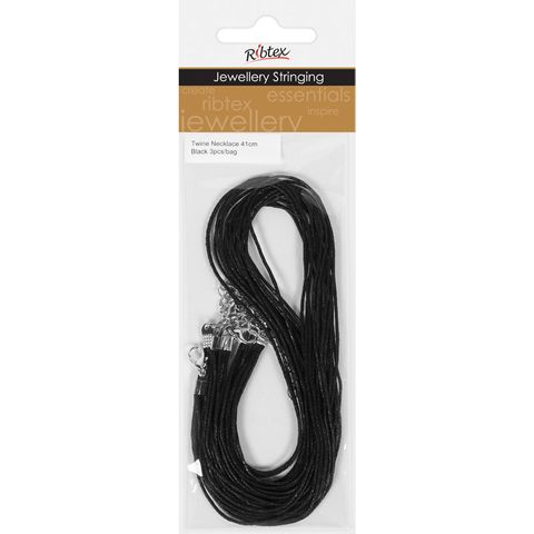Jf Twine Necklace-Clasp 41Cm Black 3Pcs