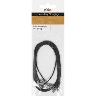 Jf Rubber Necklace-Clasp 43Cm Black 3Pcs