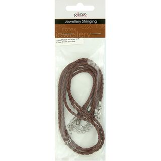 Jf Plaited Necklace-Clasp 43cm Brown 3Pc