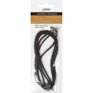 Jf Plaited Necklace-Clasp 43cm Brown 3Pc