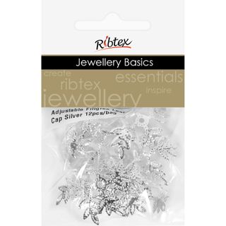 Bead Caps Adjustable Filigree Leaf 12Pcs