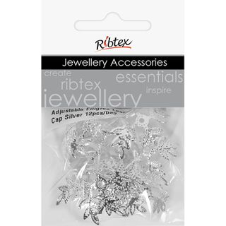 Bead Caps Adjustable Filigree Leaf 12Pcs