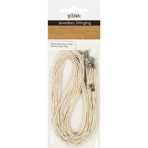 Jf Twine Necklace-Clasp 41Cm Nat 3Pcs