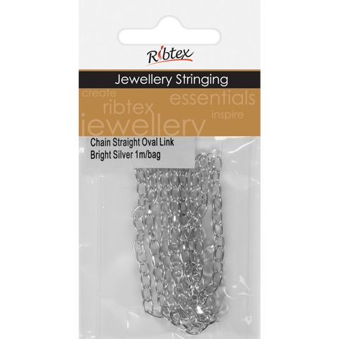Jf Chain Str Oval Link 7X4Mm Brsilver 1M