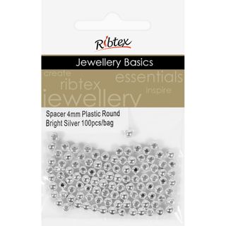 Jf Spacer Plastic Round 4Mm B-Slv 100Pc