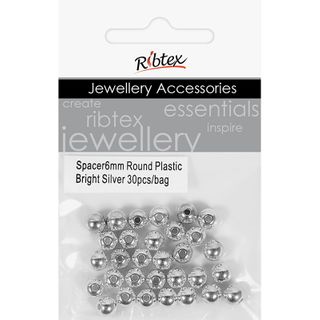 Jf Spacer Plastic Round 6Mm B-Slv 30Pc