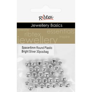 Jf Spacer Plastic Round 6Mm B-Slv 30Pc