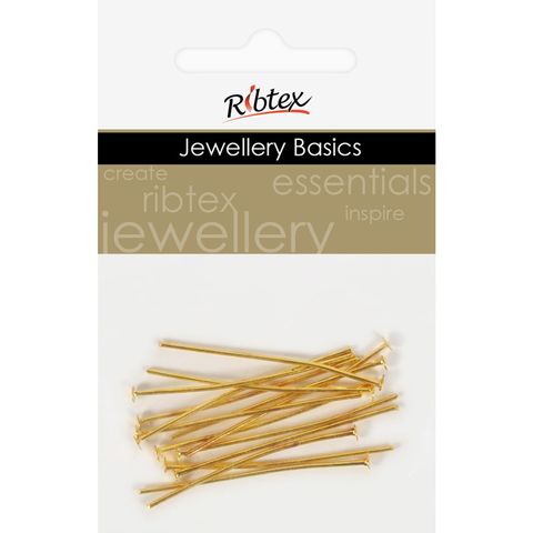 Head Pins 35mm Gold 20Pcs