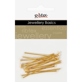 Head Pins 35mm Gold 20Pcs