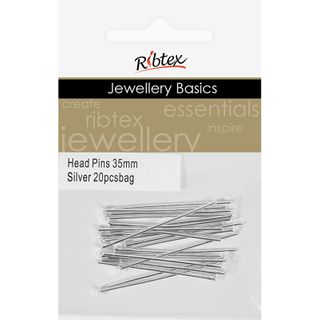 Head Pins 35mm Silver 20Pcs