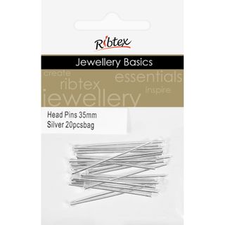 Head Pins 35mm Silver 20Pcs