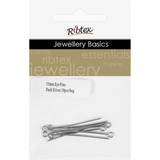 Jf Eye Pins 35Mm Dark Silver 10Pcs