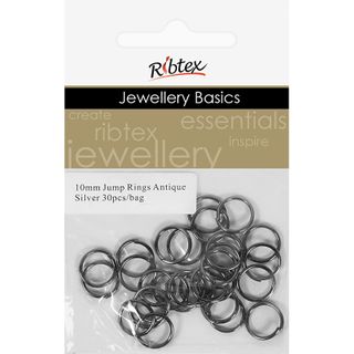 Jump Rings 10mm Antique Silver 30Pcs