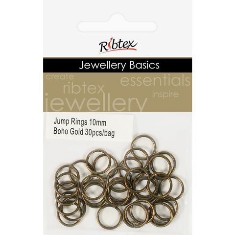 Jump Rings 10mm Boho Gold 30Pcs