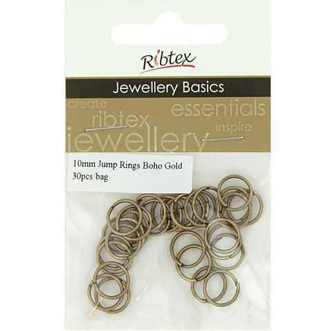 Jump Rings 10mm Boho Gold 30Pcs