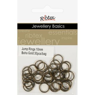 Jump Rings 10mm Boho Gold 30Pcs
