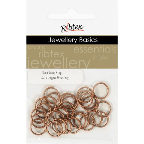 Jump Rings 10mm Dark Copper 30Pcs