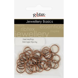 Jump Rings 10mm Dark Copper 30Pcs
