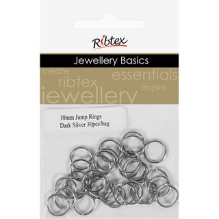 Jump Rings 10mm Dark Silver 30Pcs