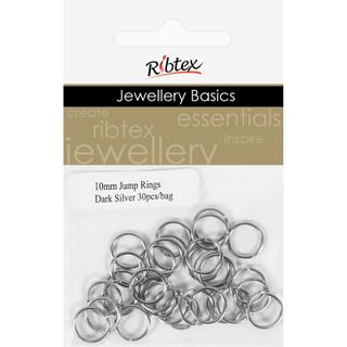 Jump Rings 10mm Dark Silver 30Pcs