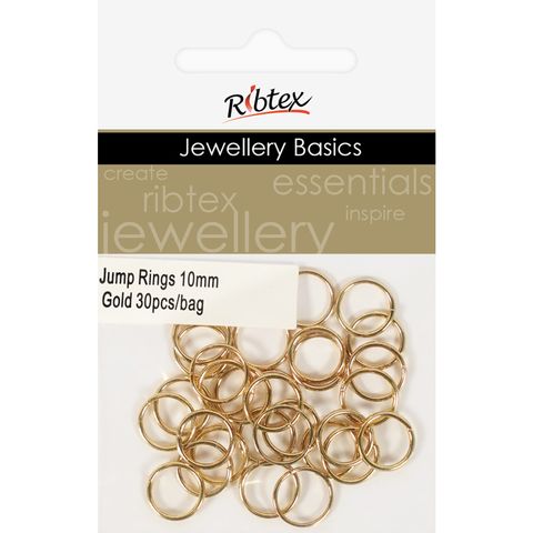 Jump Rings 10mm Gold 30Pcs
