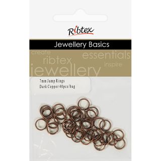 Jump Rings 7mm Dark Copper 40Pcs