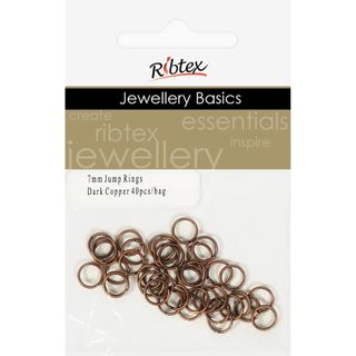 Jump Rings 7mm Dark Copper 40Pcs