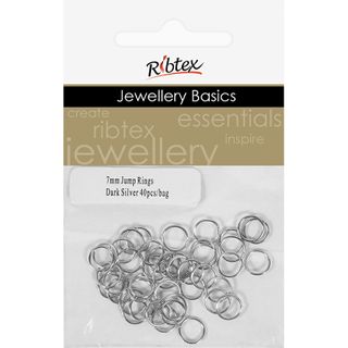 Jump Rings 7mm Dark Silver 40Pcs