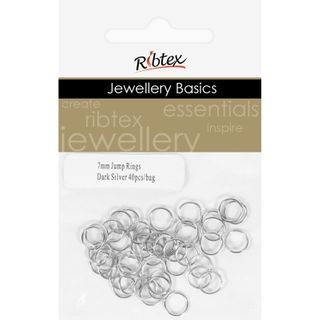 Jump Rings 7mm Dark Silver 40Pcs