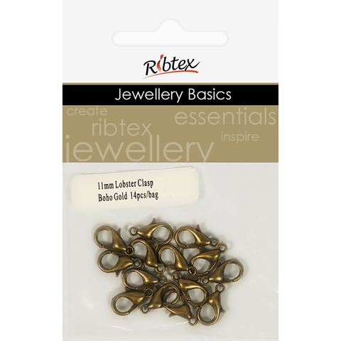 Jf Clasp Lobster 11Mm Boho Gold 14Pcs