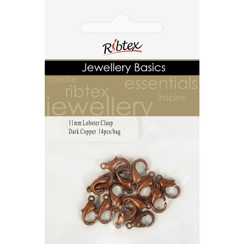 Jf Clasp Lobster 11Mm Dark Copper 14Pcs
