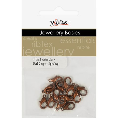 Jf Clasp Lobster 11Mm Dark Copper 14Pcs