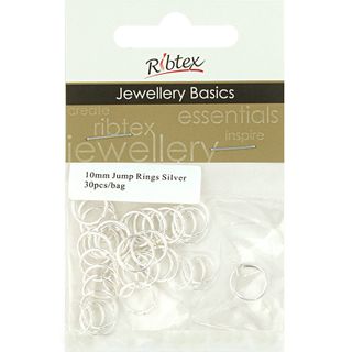 Jump Rings 10mm Silver 30Pcs