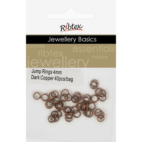 Jump Rings 4mm Dark Copper 40Pcs