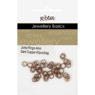 Jump Rings 4mm Dark Copper 40Pcs