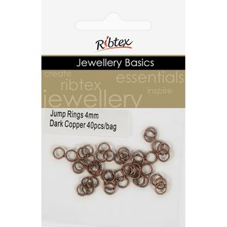 Jump Rings 4mm Dark Copper 40Pcs